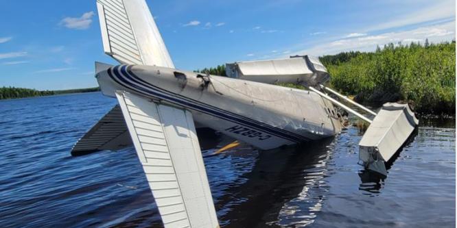 Figure 2. The occurrence aircraft following impact with terrain (Source: TSB)