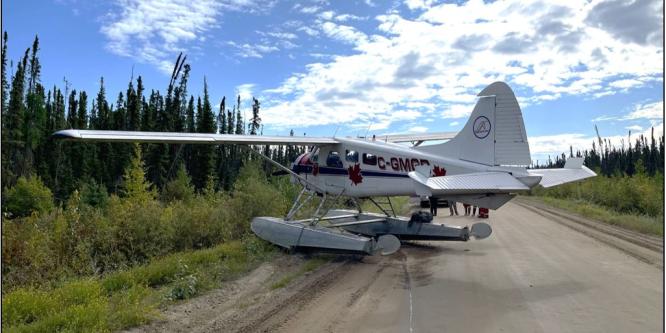 Figure 4. L’aéronef à l’étude après l’atterrissage forcé (Source : Simpson Air [1981] Limited)