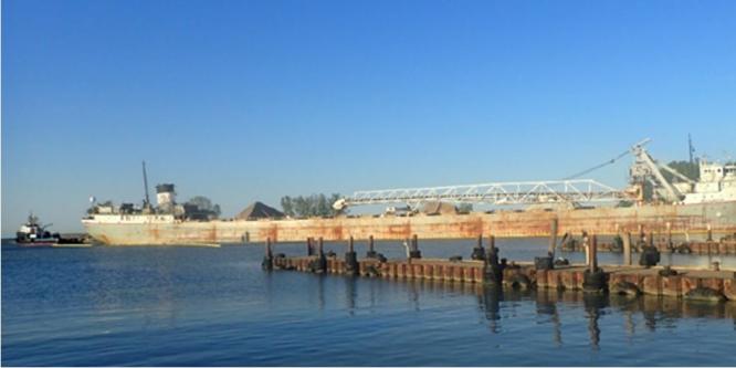 Figure 1. The Cuyahoga, shortly after the fire (Source: TSB)