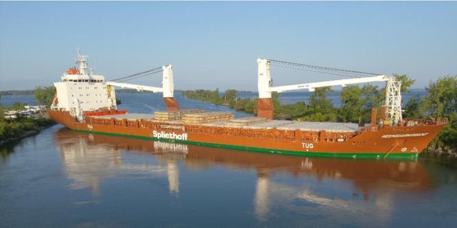 Figure 2. The Heemskerkgracht aground (Source: Canadian Coast Guard)