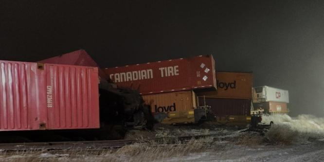 Figure 2. Les wagons déraillés en accordéon